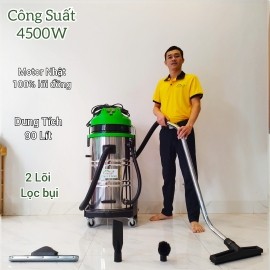 Máy Hút Bụi Nước Công Nghiệp và Nhà Xưởng 90 Lít (4500W) Model: DV3-90JP - [2 Lõi Lọc HEPA]